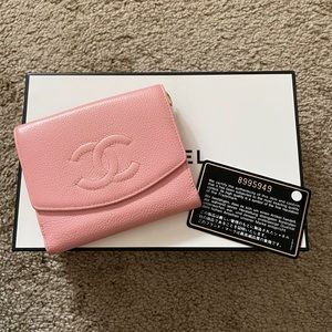 Authentic Pink Chanel Bifold Caviar Wallet/WOC!!!